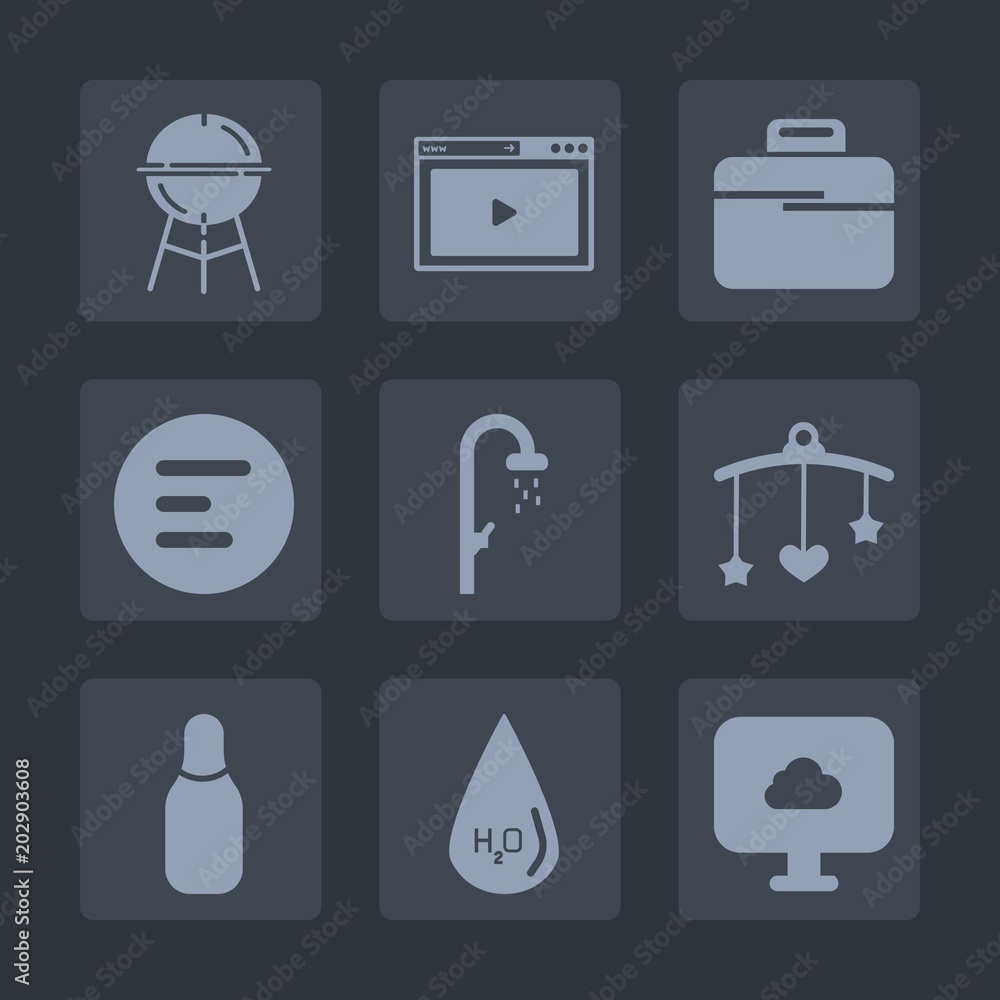 Premium set of fill icons. Such as meat, interface, shower, fire, media, baby, menu, grill, case, grilled, mobile, cone, briefcase, hygiene, online, app, video, bbq, newborn, ball, drop, food, toy Premium set of fill icons. Such as meat, interface, shower, fire, media, baby, menu, grill, case, grilled, mobile, cone, briefcase, hygiene, online, app, video, bbq, newborn, ball, drop, food, toy
