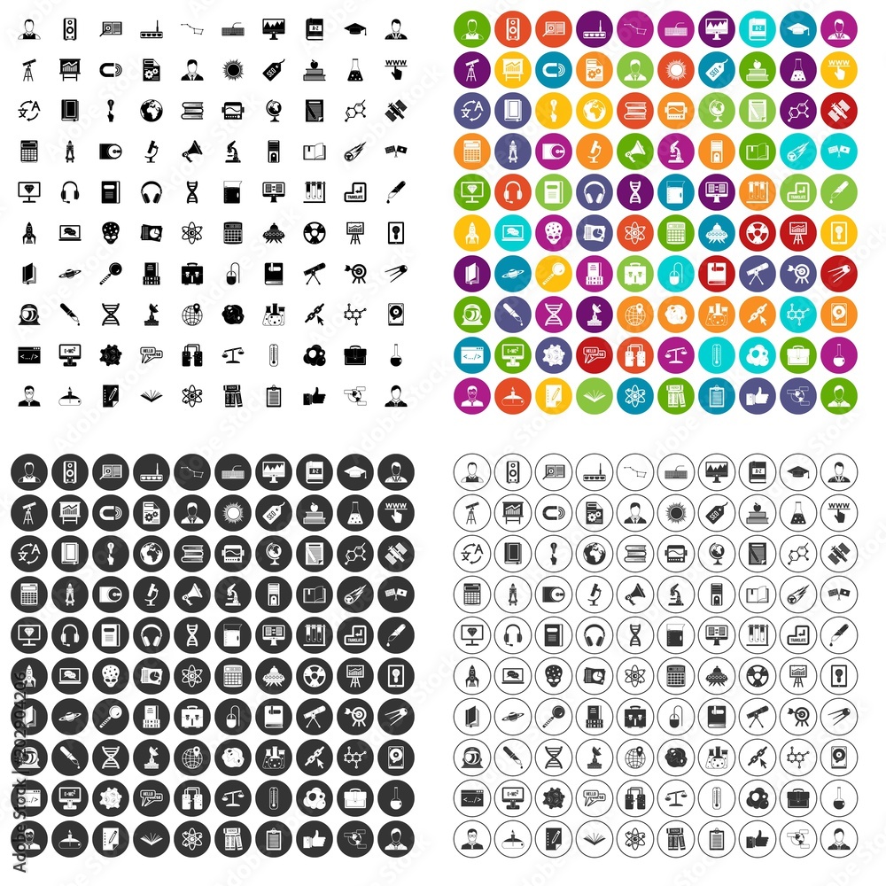 100 researcher science icons set vector in 4 variant for any web design isolated on white 100 researcher science icons set vector in 4 variant for any web design isolated on white