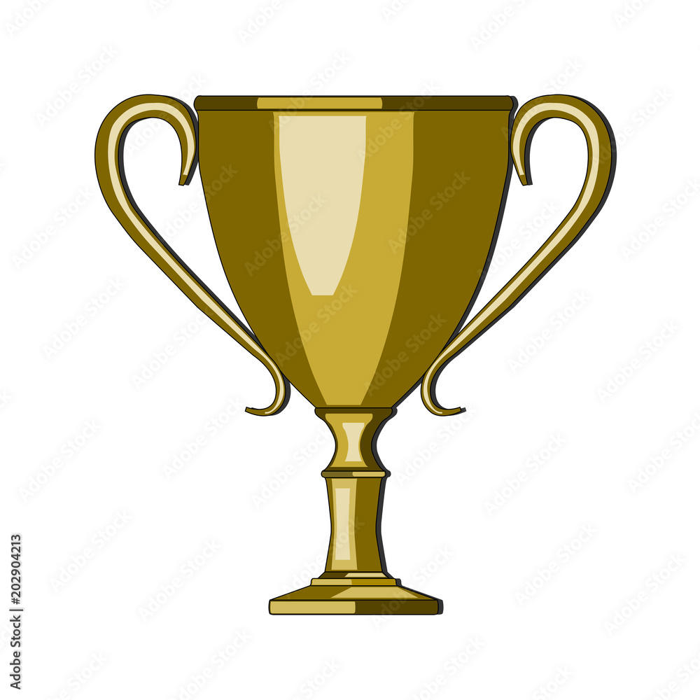 Golden cup on a white background, icon, logo, website, vector illustration. Golden cup on a white background, icon, logo, website, vector illustration.