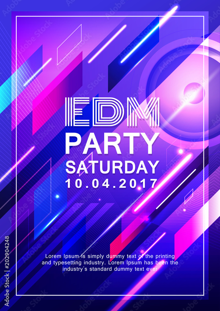 Poster dj party design electronic music vector background Stock Vector |  Adobe Stock
