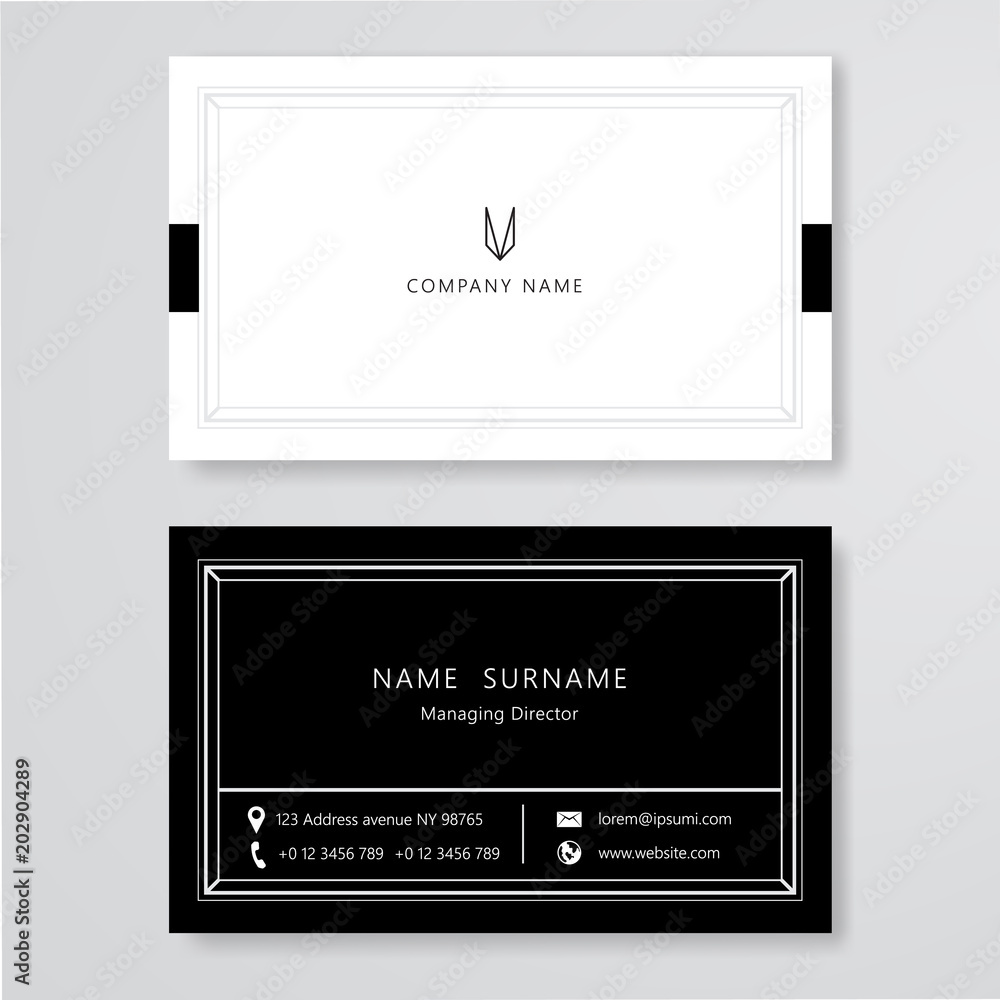 White and black business card clean design vector template White and black business card clean design vector template