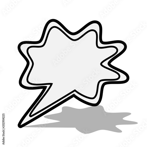 Comic book speech bubble, black on white background, icon, logo, for website, vector illustration.