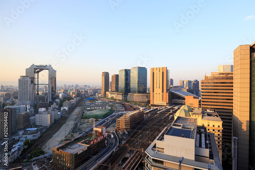 Osaka  Japan - April 28  2018  Construction underway near Osaka Station