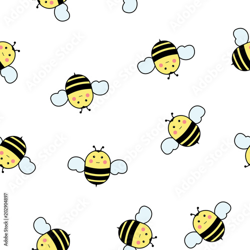 seamless pattern with bees