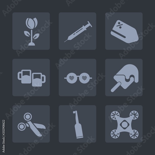 Premium set of fill icons. Such as promotion, dental, toothbrush, drink, glasses, discount, brush, blossom, electric, tooth, summer, coupon, sale, sign, control, dessert, cream, cut, tag, equipment