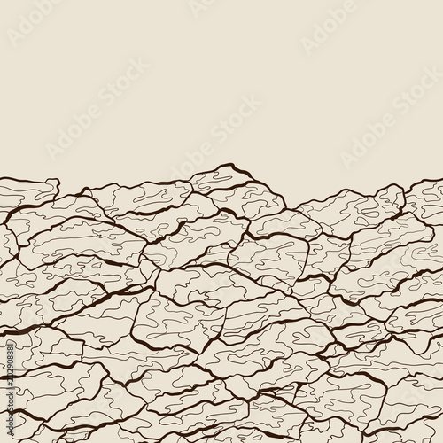 Vector seamless pattern of bark texture. Wood natural structure