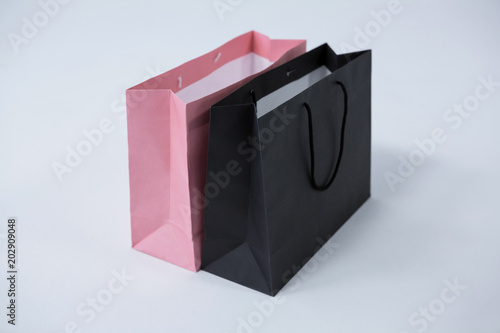 Black and pink shopping bags 