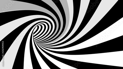 Fotografiet Hypnotic spiral illusion 3D rendering