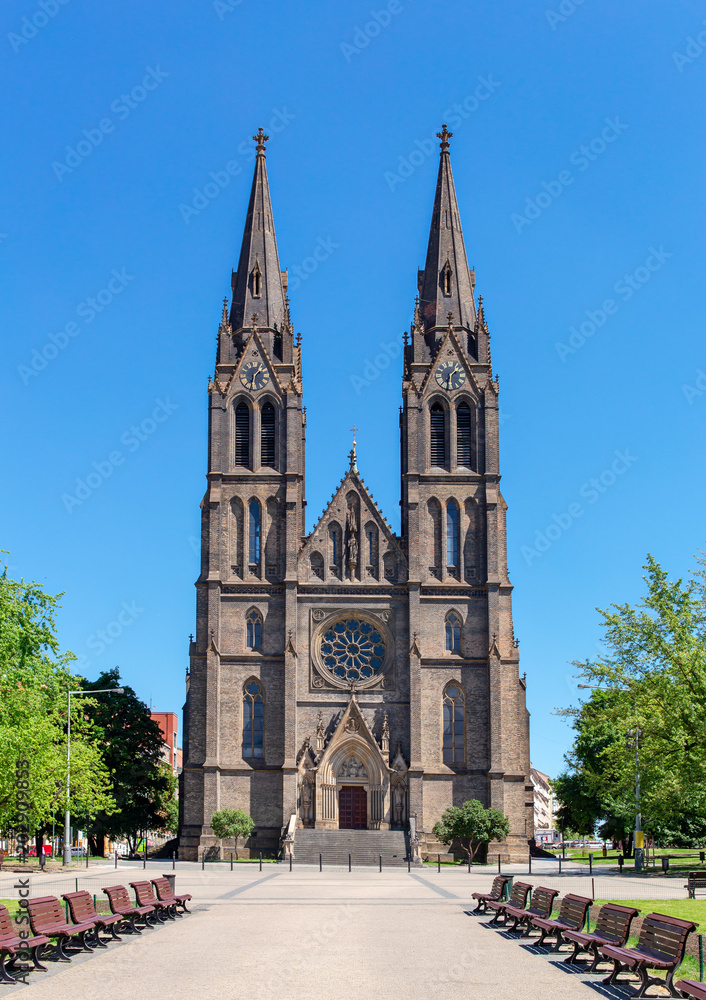 Fototapeta premium Church of St. Ludmila in Prague, Czech republic