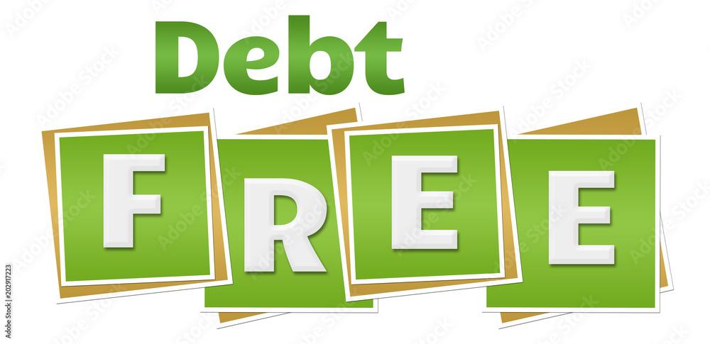 Debt Free Green Squares Text Debt Free Green Squares Text
