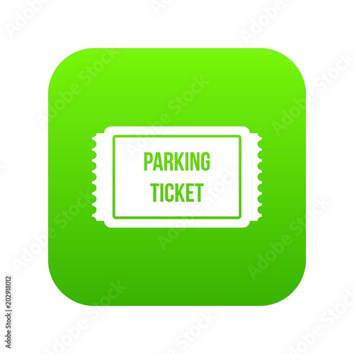 Parking ticket icon digital green for any design isolated on white vector illustration