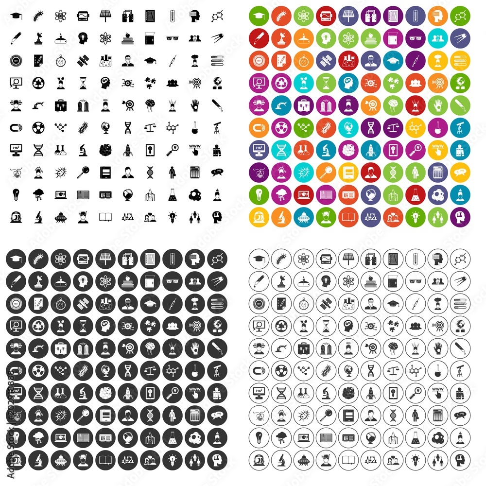 100 science brainstorm icons set vector in 4 variant for any web design isolated on white 100 science brainstorm icons set vector in 4 variant for any web design isolated on white