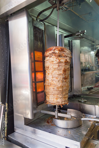 gyros meat preparing