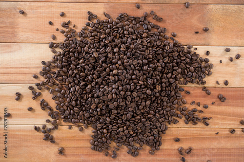Pile of roasted coffee beans