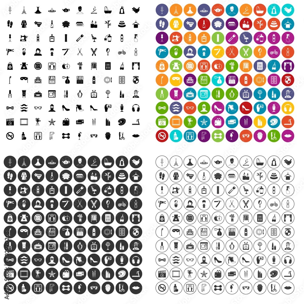 100 beauty and makeup icons set vector in 4 variant for any web design isolated on white 100 beauty and makeup icons set vector in 4 variant for any web design isolated on white