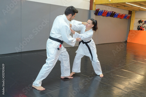 Adults in martial arts combat