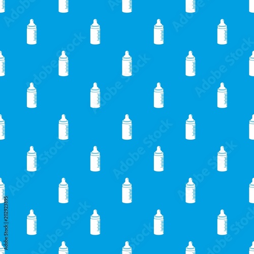 Baby bottle pattern vector seamless blue repeat for any use