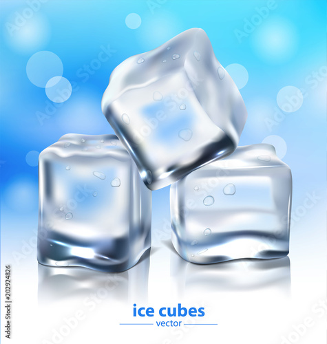 ice cubes on blue