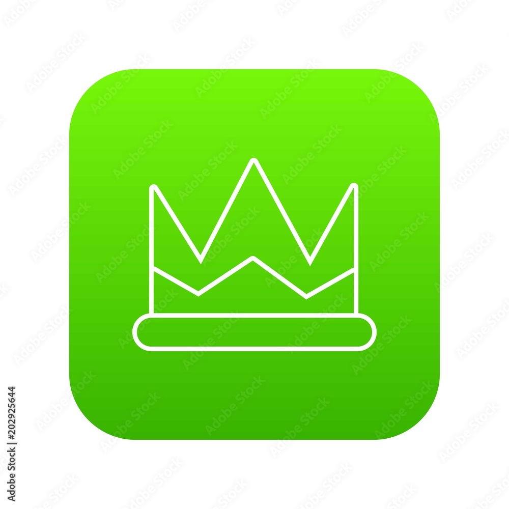 Prince crown icon green vector isolated on white background Prince crown icon green vector isolated on white background