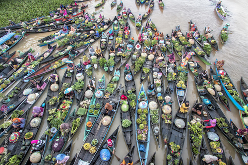 The View of Lokbaintan Floating Market in Banjarmasin, South Kalimantan, Indonesia