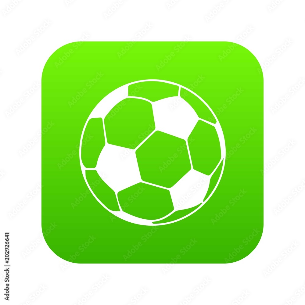 Soccer ball icon green vector isolated on white background Soccer ball icon green vector isolated on white background