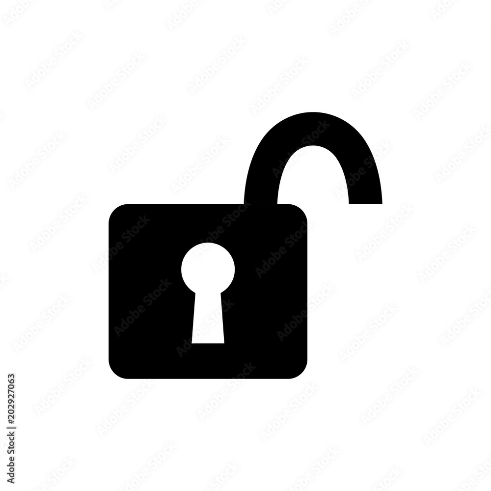 open lock icon in vector square symbol open lock icon in vector square symbol