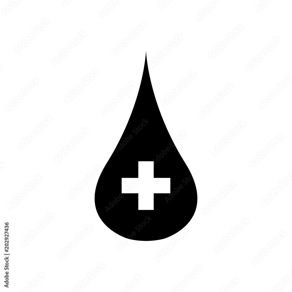 Donor concept. Flat blood drop isolated Donor concept. Flat blood drop isolated