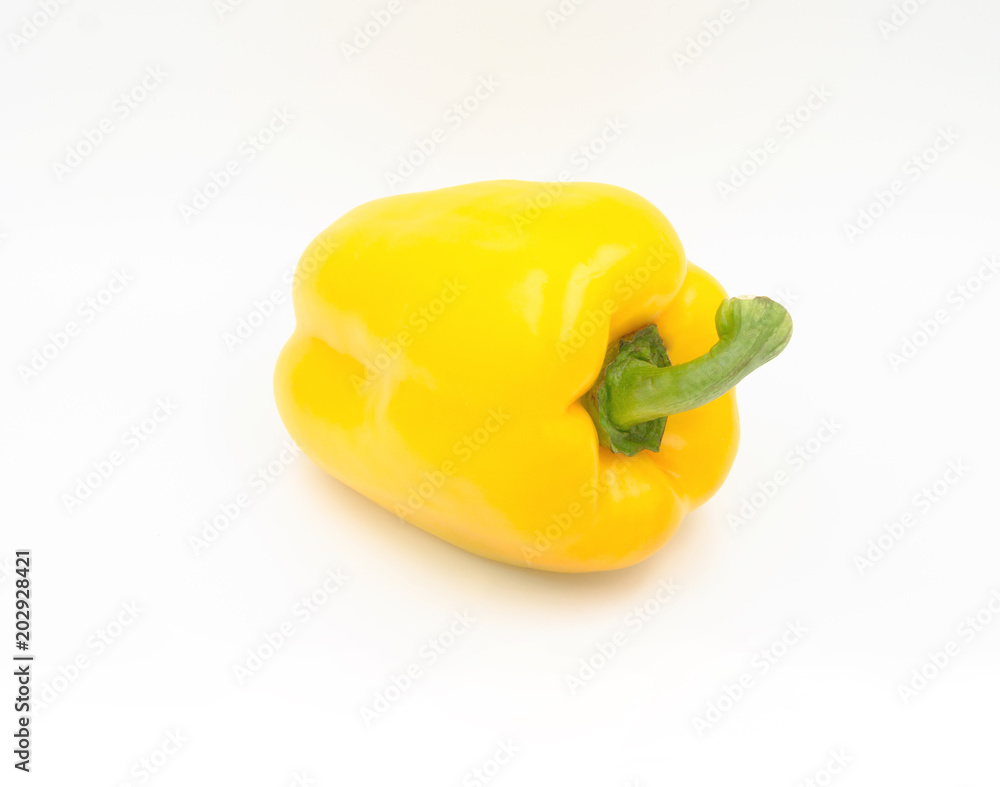 yellow sweet pepper on white background yellow sweet pepper on white background