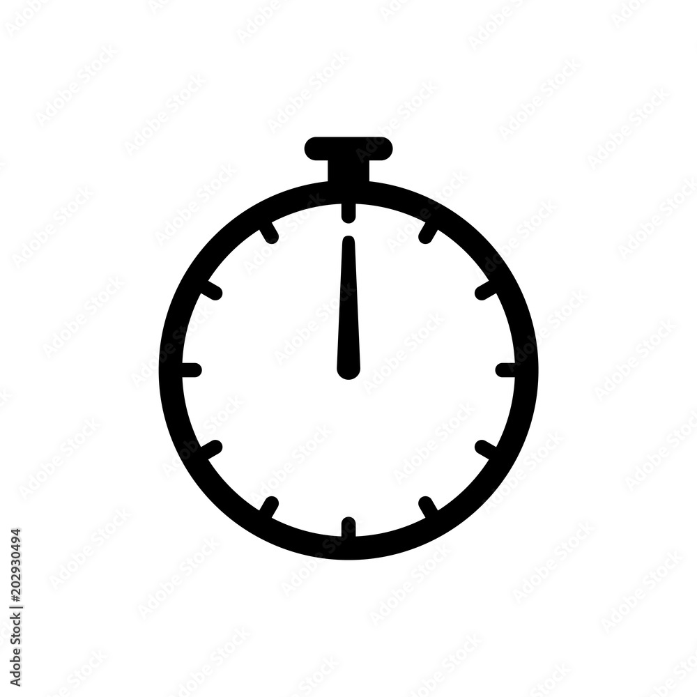 Timer clock icon ui simple style flat illustration Timer clock icon ui simple style flat illustration