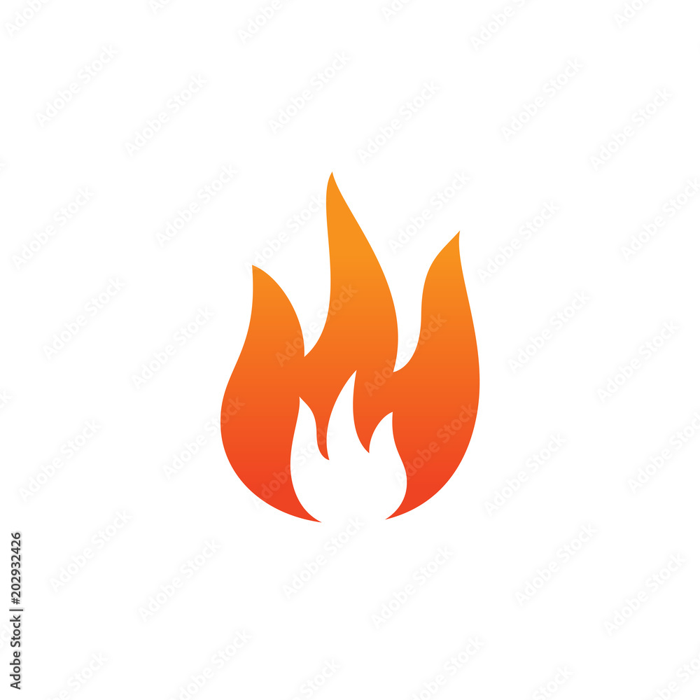 Fire icon ui simple style flat illustration Fire icon ui simple style flat illustration