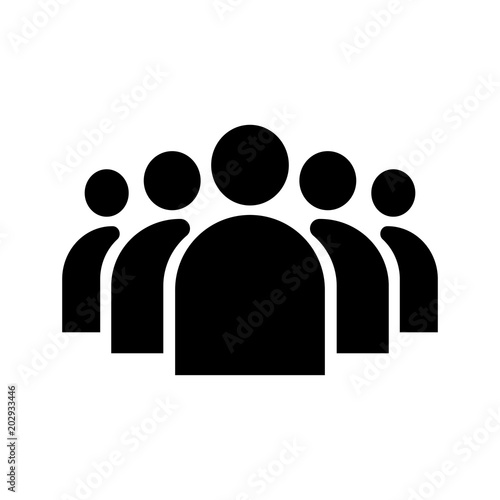 Illustration of crowd of people icon silhouettes vector. Social icon. Flat style design. User group network. Corporate team group.