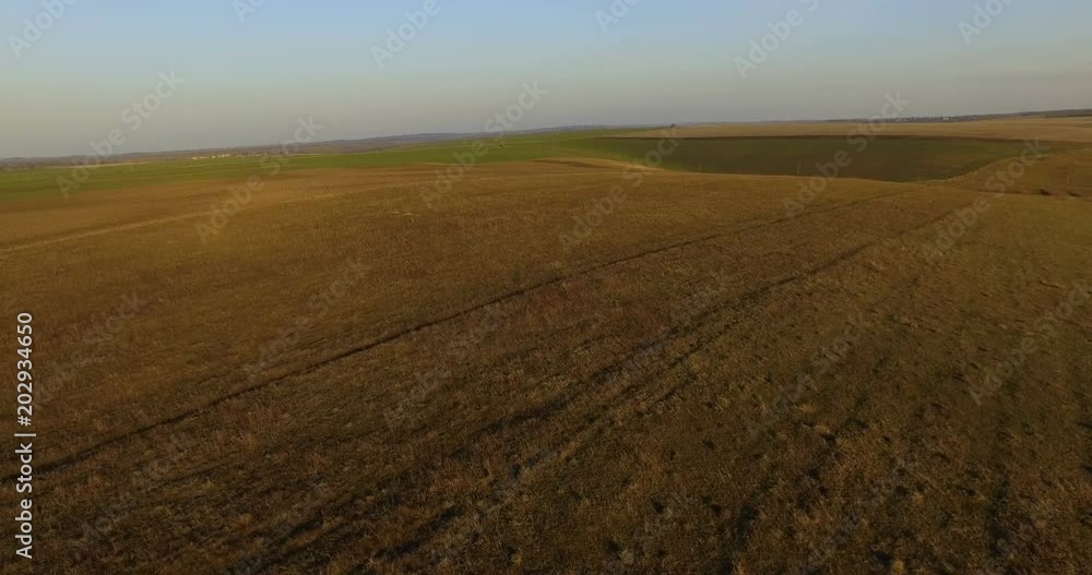 Aerial view of idyllic spring pasture and cultivated fields. 4K Aerial view of idyllic spring pasture and cultivated fields. 4K