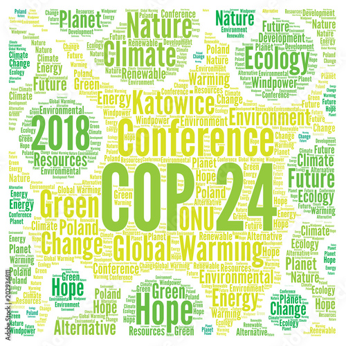 COP 24 in Katowice, Poland word cloud  photo