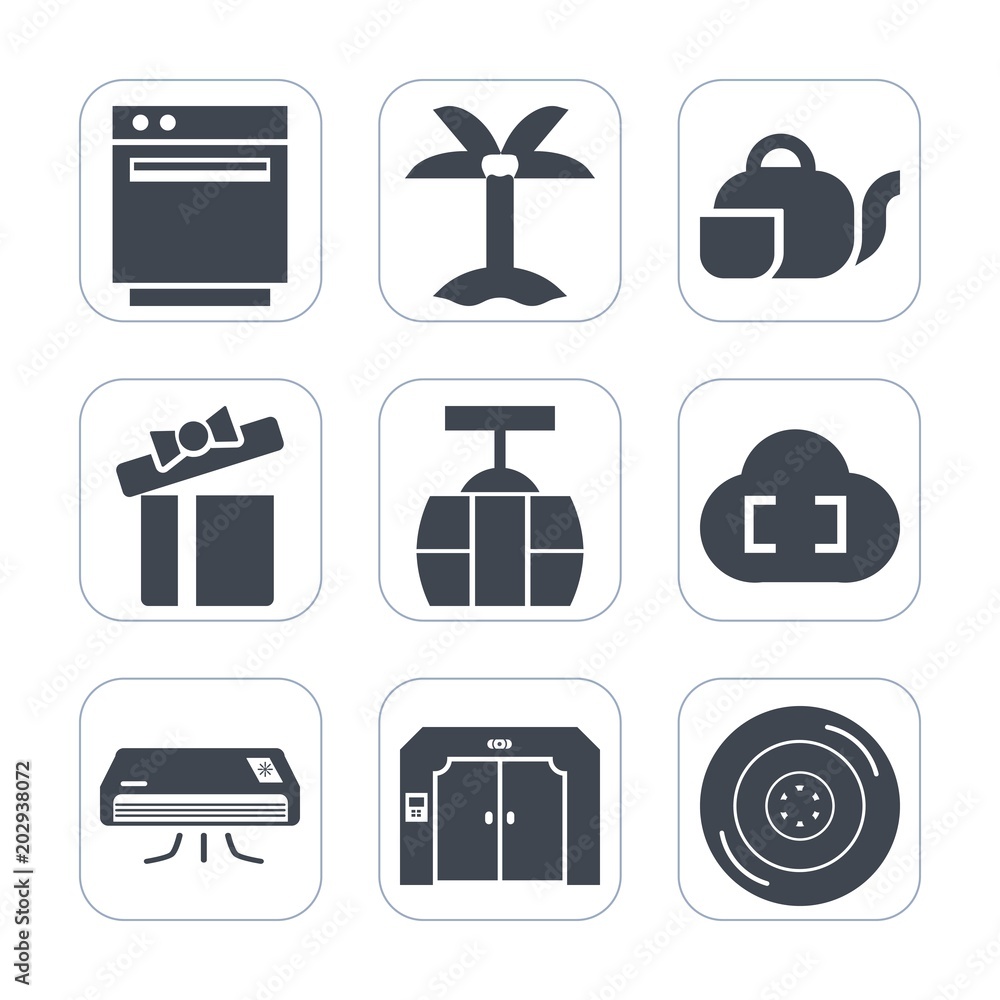 Premium fill icons set on white background . Such as summer, cooking, elevator, celebration, box, automobile, nature, leaf, air, plant, train, conditioner, appliance, wheel, coconut, burner, present Premium fill icons set on white background . Such as summer, cooking, elevator, celebration, box, automobile, nature, leaf, air, plant, train, conditioner, appliance, wheel, coconut, burner, present