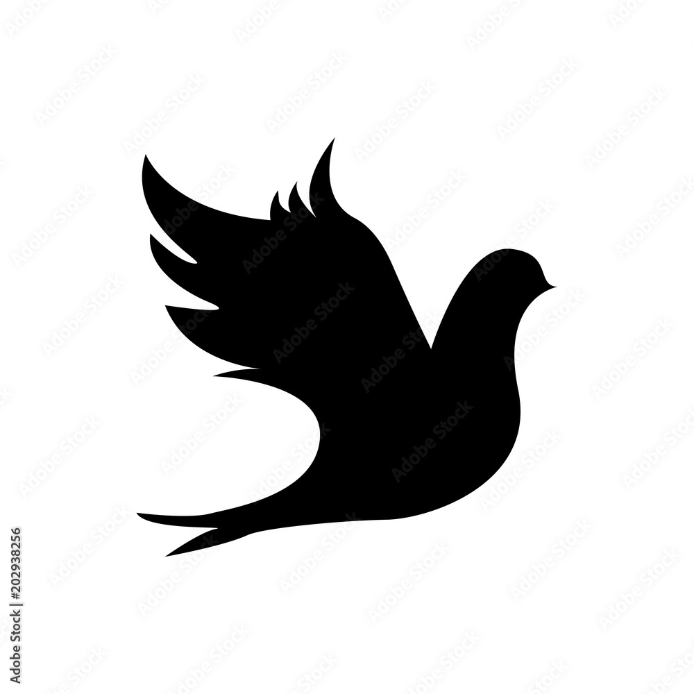 Obraz premium Birds Silhouettes flat icon vector.
