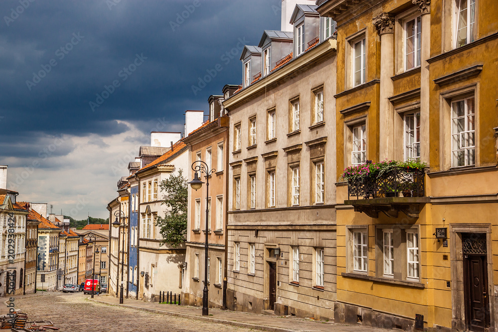 Warsaw streets, castle, church