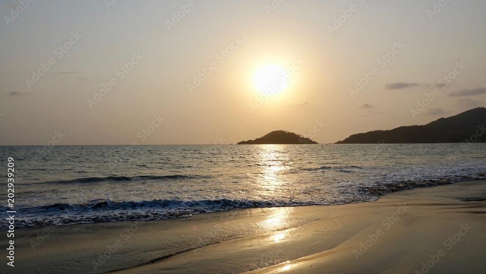 Sonnenuntegang am Palolem Beach in Goa, Indien
