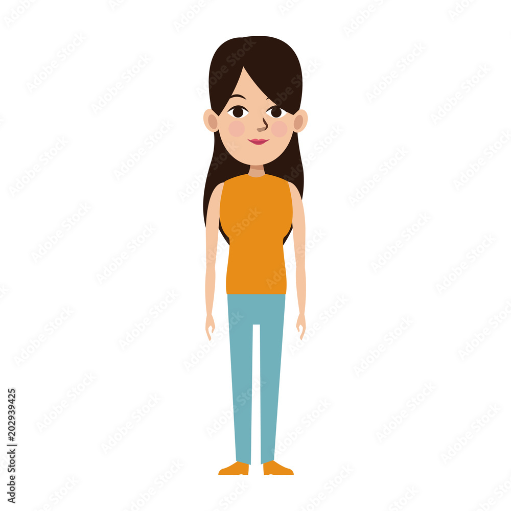 Young woman with casual clothes cartoon vector illustration graphic design Young woman with casual clothes cartoon vector illustration graphic design