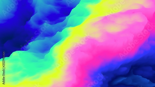 Color explosion. Paint splash. Abstact wallpaper. Multicolor glow. Neon. Fractal. Digital art. Fairy. Futuristic. Surreal texture. 3d illustration. Imagination. Creative. © ADELART
