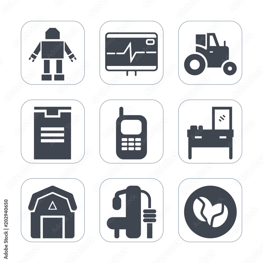 Premium fill icons set on white background . Such as old, intelligence, cabinet, health, futuristic, caffeine, shipping, barn, robot, heartbeat, fitness, mobile, farm, vehicle, agricultural, box, gym Premium fill icons set on white background . Such as old, intelligence, cabinet, health, futuristic, caffeine, shipping, barn, robot, heartbeat, fitness, mobile, farm, vehicle, agricultural, box, gym