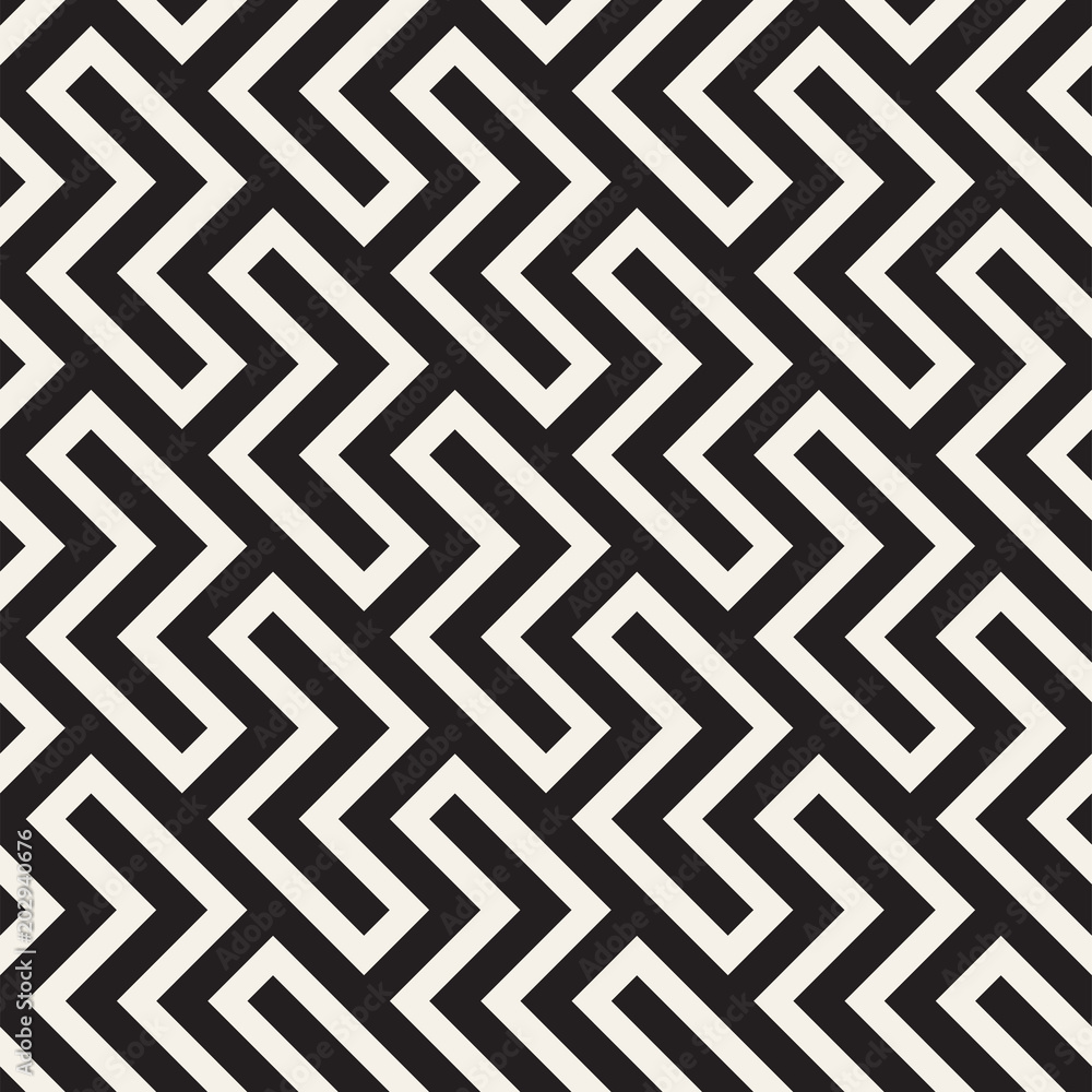 Stylish lines lattice. Ethnic monochrome texture. Abstract geometric background design. Vector seamless pattern. Stylish lines lattice. Ethnic monochrome texture. Abstract geometric background design. Vector seamless pattern.