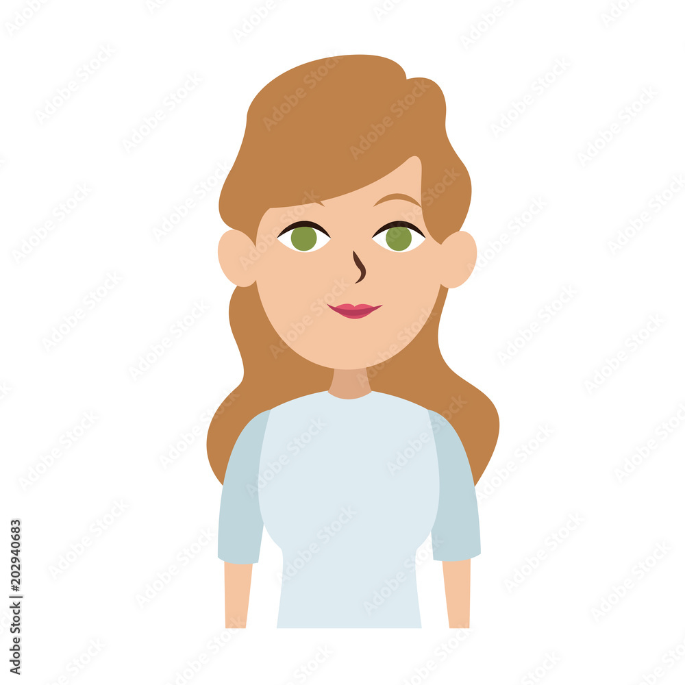 Young woman with casual clothes cartoon vector illustration graphic design