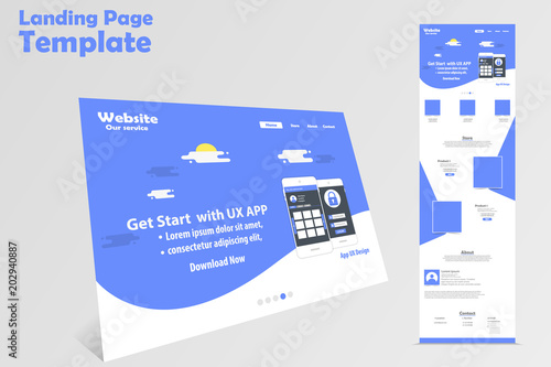 website landing page vector template design