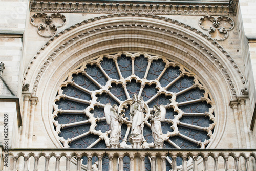 Architectural details of Cathedral Notre Dame de Paris