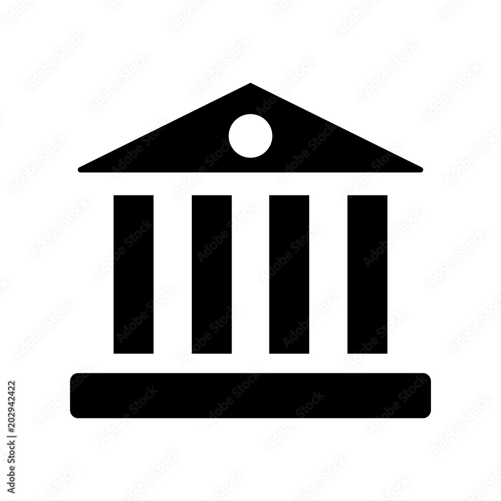 University, flat icon isolated on white background University, flat icon isolated on white background