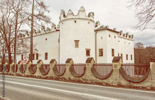 Chateau Strazky, Slovakia, yellow filter photo