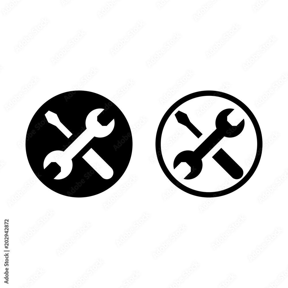 Tools Icon in trendy flat style isolated on white background. Repair, Service symbol for your web site design, logo, app, UI. Vector illustration. Tools Icon in trendy flat style isolated on white background. Repair, Service symbol for your web site design, logo, app, UI. Vector illustration.