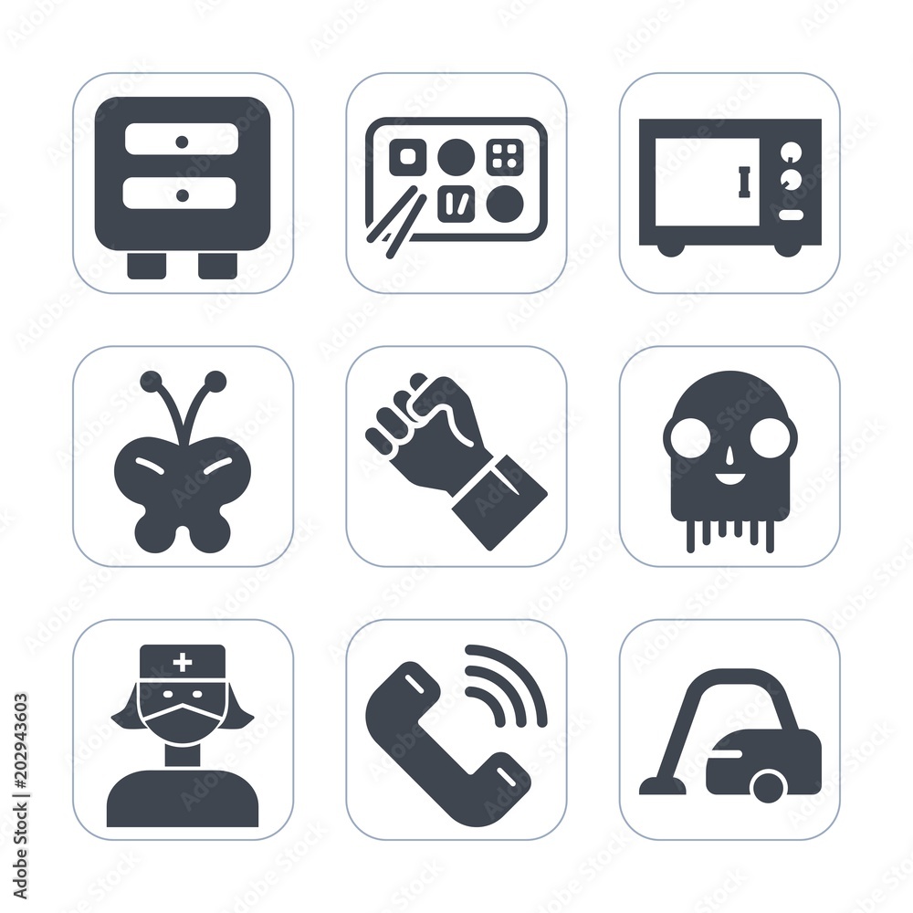Premium fill icons set on white background . Such as butterfly, monster, home, oven, vacuum, people, insect, white, nature, drawer, care, meal, health, housework, furniture, machine, space, cabinet Premium fill icons set on white background . Such as butterfly, monster, home, oven, vacuum, people, insect, white, nature, drawer, care, meal, health, housework, furniture, machine, space, cabinet