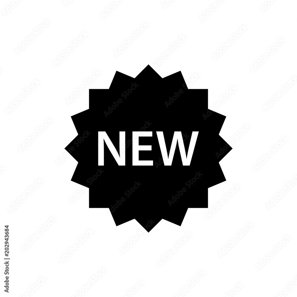 Black new icon. Symbol about shopping concept. Black new icon. Symbol about shopping concept.