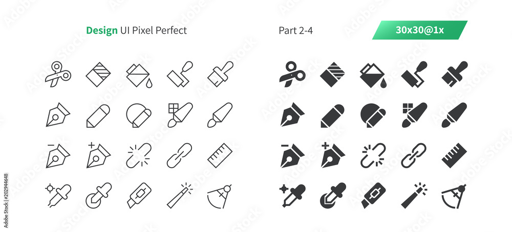 Graphic Design UI Pixel Perfect Well-crafted Thin Line And Solid Icons 30 1x Grid for Web Graphics and Apps. Simple Minimal Pictogram Part 2-4